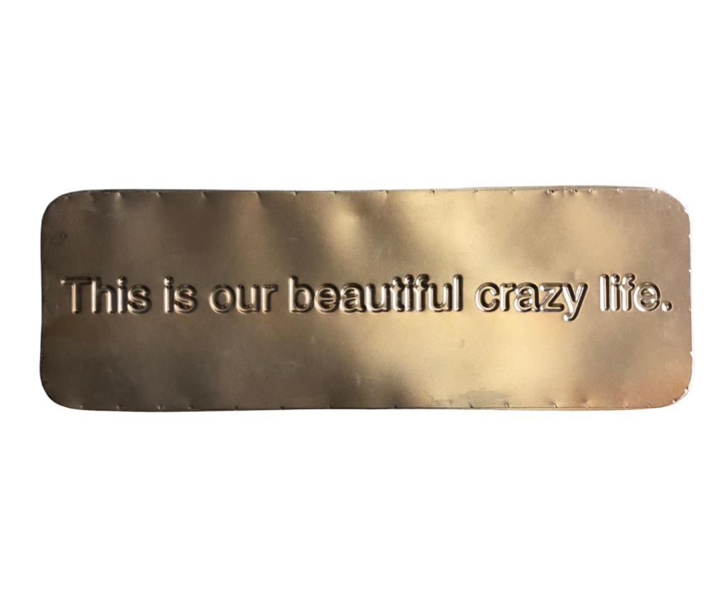 “This is our beautiful crazy life” Copper Sign